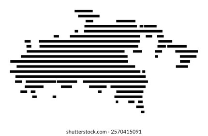 Symbol Map of the Island Saint John (U.S. Virgin Islands) showing the island with horizontal black lines