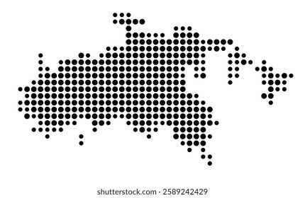 Symbol Map of the Island Saint John (U.S. Virgin Islands) showing the island with just a few black dots