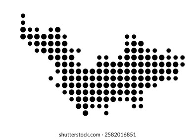 Symbol Map of the Island Saint-Barthelemy (Saint Barthelemy) showing the island with just a few black dots