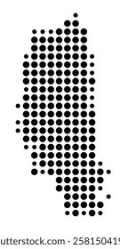 Symbol Map of the Island Saltholm (Denmark) showing the island with just a few black dots