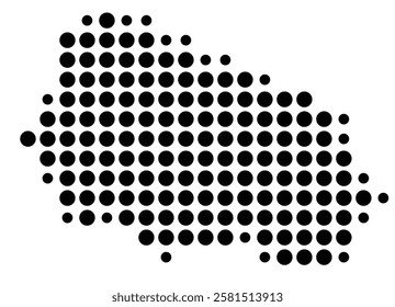 Symbol Map of the Island San Salvador (Ecuador) showing the island with just a few black dots