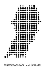 Symbol Map of the Island San Salvador (Bahamas) showing the island with just a few black dots