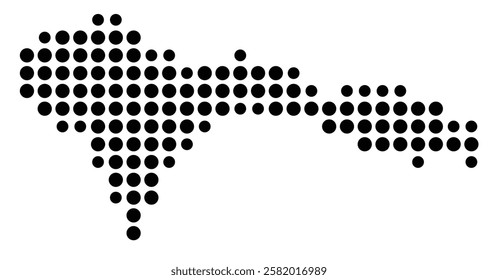 Symbol Map of the Island Sao Nicolau (Cabo Verde) showing the island with just a few black dots