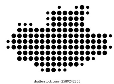 Symbol Map of the Island Sao Vicente (Cabo Verde) showing the island with just a few black dots