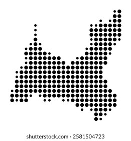 Symbol Map of the Island Shapinsay (United Kingdom) showing the island with just a few black dots