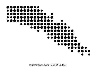 Symbol Map of the Island Solta (Croatia) showing the island with just a few black dots