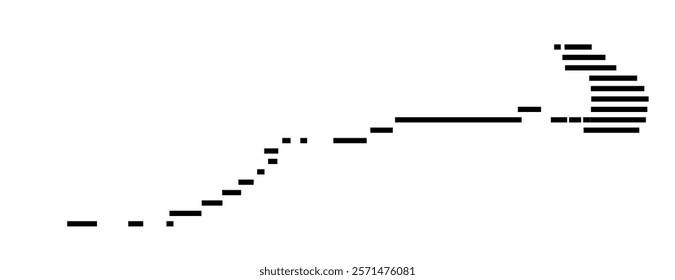 Symbol Map of the Island South Tarawa (Kiribati) showing the island with horizontal black lines