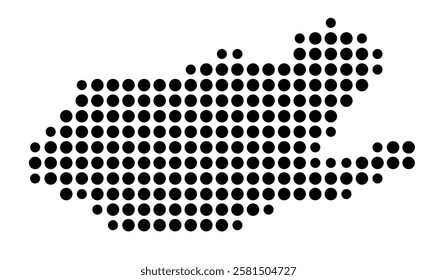 Symbol Map of the Island South Walls (United Kingdom) showing the island with just a few black dots