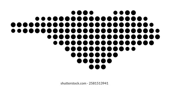 Symbol Map of the Island Starbuck (Kiribati) showing the island with just a few black dots