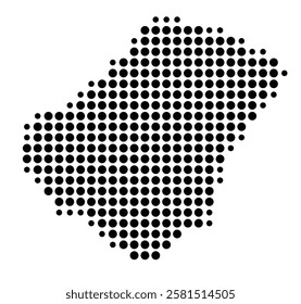 Symbol Map of the Island Stromboli (Italy) showing the island with just a few black dots