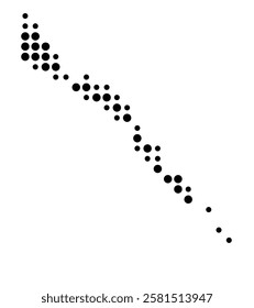 Symbol Map of the Island Tabiteuea (Kiribati) showing the island with just a few black dots