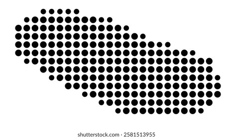 Symbol Map of the Island Teraina (Kiribati) showing the island with just a few black dots