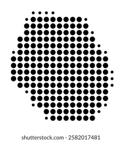 Symbol Map of the Island Tofua (Tonga) showing the island with just a few black dots