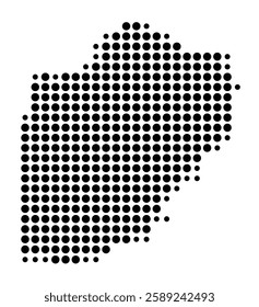 Symbol Map of the Island Tongoa (Vanuatu) showing the island with just a few black dots