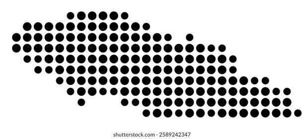 Symbol Map of the Island Upolu (Samoa) showing the island with just a few black dots