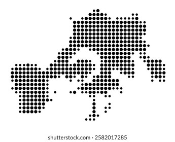 Symbol Map of the Island Vava'u 'Uta (Tonga) showing the island with just a few black dots