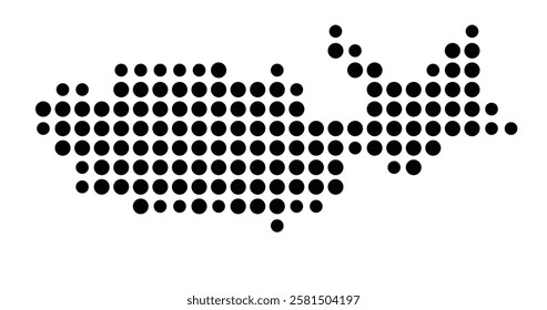Symbol Map of the Island Vilsandi (Estonia) showing the island with just a few black dots