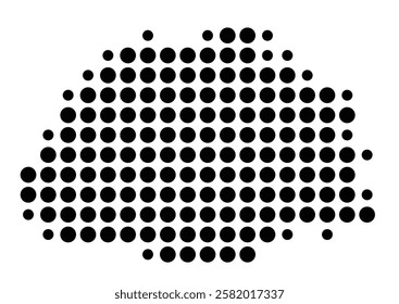 Symbol Map of the Island Viti Levu (Fiji) showing the island with just a few black dots