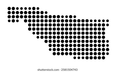 Symbol Map of the Island Wallasea Island (United Kingdom) showing the island with just a few black dots