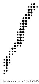 Symbol Map of the Island Wielkie Bagno Kurowskie (Poland) showing the island with just a few black dots