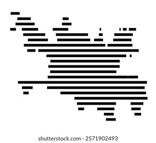 Symbol Map of the Island Yadua (Fiji) showing the island with horizontal black lines
