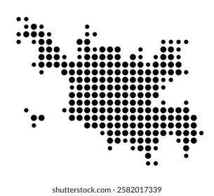 Symbol Map of the Island Yadua (Fiji) showing the island with just a few black dots
