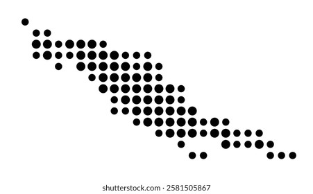 Symbol Map of the Island Zirje (Croatia) showing the island with just a few black dots