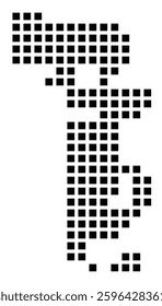 Symbol Map of Kansas City (Missouri) showing the city with a pattern of just a few black squares