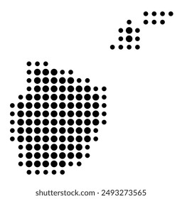 Symbol Map of the Kanton Appenzell Innerrhoden (Switzerland) showing the Kanton with a pattern of black circles