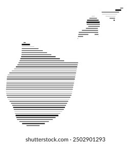 Symbol Map of the Kanton Appenzell Innerrhoden (Switzerland) showing the Kanton with parallel black lines in different line thickness