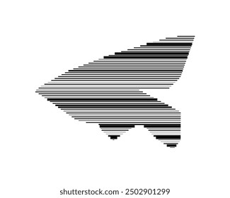 Symbolkarte des Kantons Basel-Stadt (Schweiz) mit dem Kanton mit parallelen schwarzen Linien in unterschiedlicher Linienstärke