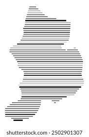 Symbol Map of the Kanton Glarus (Switzerland) showing the Kanton with parallel black lines in different line thickness