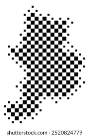 Symbol Map of the Kanton Glarus (Switzerland) showing the Kanton with a pattern of black squares like a chessboard