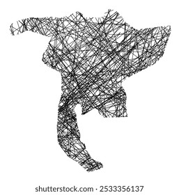 Mapa de símbolos do Kanton Nidwalden (Suíça) mostrando o estado com linhas pretas, cruzando como Mikado Sticks ou uma teia de aranha