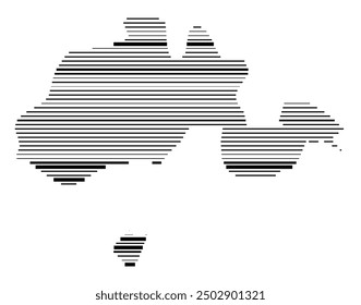 Symbol Map of the Kanton Schaffhausen (Switzerland) showing the Kanton with parallel black lines in different line thickness