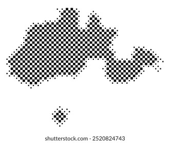 Symbol Map of the Kanton Schaffhausen (Switzerland) showing the Kanton with a pattern of black squares like a chessboard