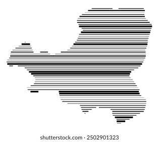 Symbol Map of the Kanton Schwyz (Switzerland) showing the Kanton with parallel black lines in different line thickness