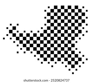 Symbol Map of the Kanton Schwyz (Switzerland) showing the Kanton with a pattern of black squares like a chessboard