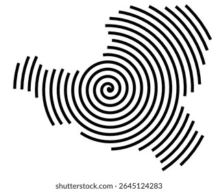 Mapa de símbolos do Kanton Schwyz (Suíça) mostrando o Kanton com uma linha espiral preta