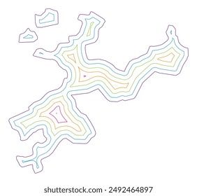 Symbolkarte des Kantons Solothurn (Schweiz) mit in Regenbogenfarben gepufferter Landesgrenze