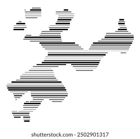 Symbol Map of the Kanton Solothurn (Switzerland) showing the Kanton with parallel black lines in different line thickness