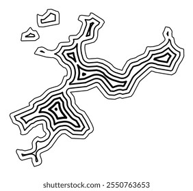 Symbol Map of the Kanton Solothurn (Switzerland) showing the state border buffered inside with black tapering lines