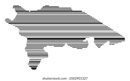 Symbol Map of the Kanton Thurgau (Switzerland) showing the Kanton with parallel black lines in different line thickness