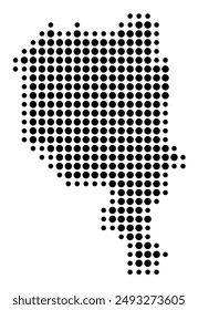 Symbol Map of the Kanton Ticino (Switzerland) showing the Kanton with a pattern of black circles