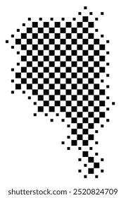 Symbol Map of the Kanton Ticino (Switzerland) showing the Kanton with a pattern of black squares like a chessboard