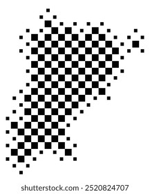 Symbol Map of the Kanton Uri (Switzerland) showing the Kanton with a pattern of black squares like a chessboard