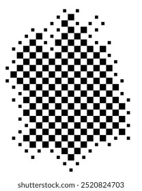 Symbol Map of the Kanton Zuerich (Switzerland) showing the Kanton with a pattern of black squares like a chessboard