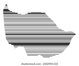 Symbol Map of the Kanton Zug (Switzerland) showing the Kanton with parallel black lines in different line thickness