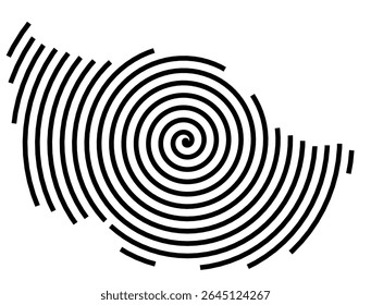 Mapa de símbolos do Kanton Zug (Suíça) mostrando o Kanton com uma linha espiral preta