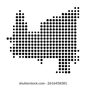 Symbol Map of Kettering (United States) showing the city with a pattern of just a few black dots